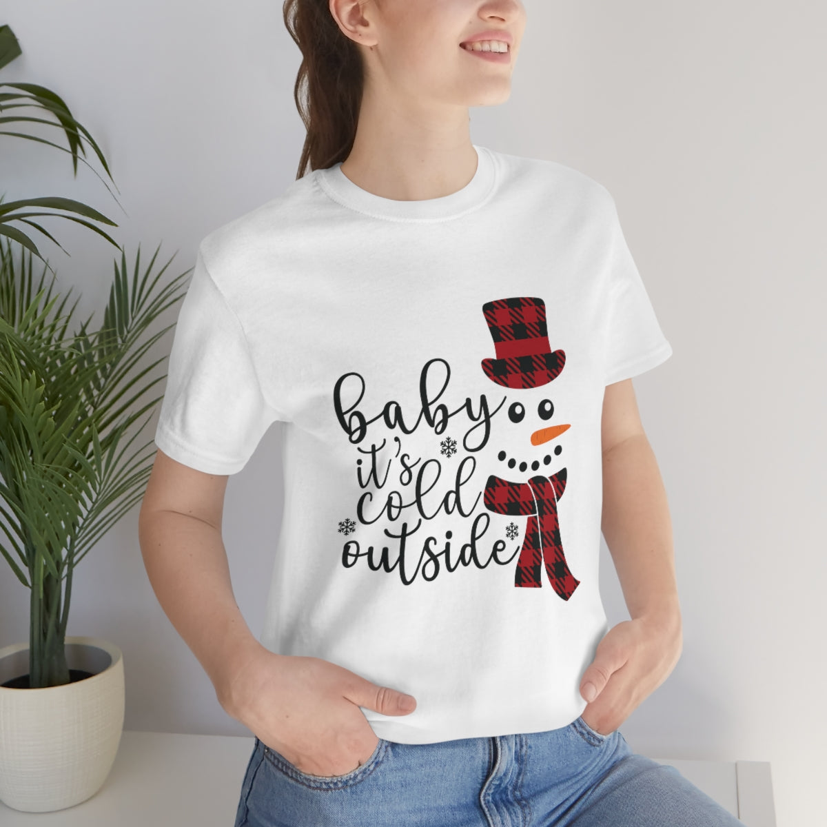 Baby It's Cold Outside Snowman Unisex Jersey Short Sleeve Tee S-3XL