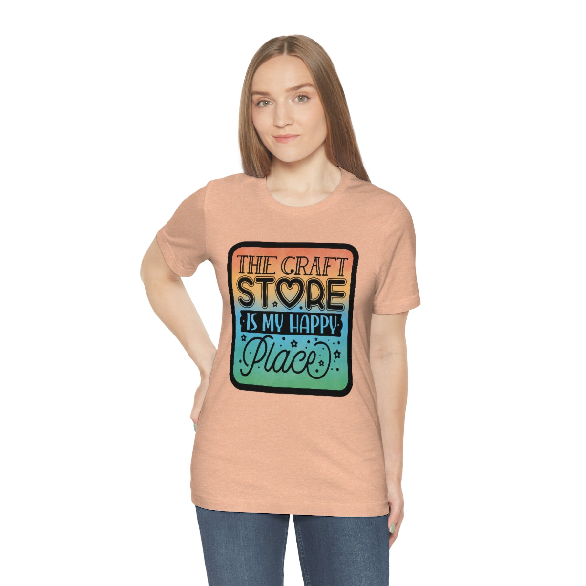 The Craft Store is My Happy Place Ombre Unisex Jersey Short Sleeve Tee S-3xl