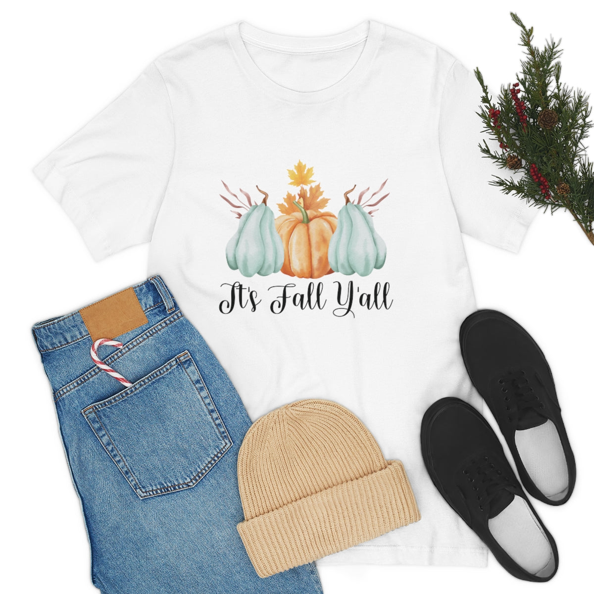 It's Fall Y'all Pumpkin Gourd Unisex Jersey Short Sleeve Tee XS-4XL