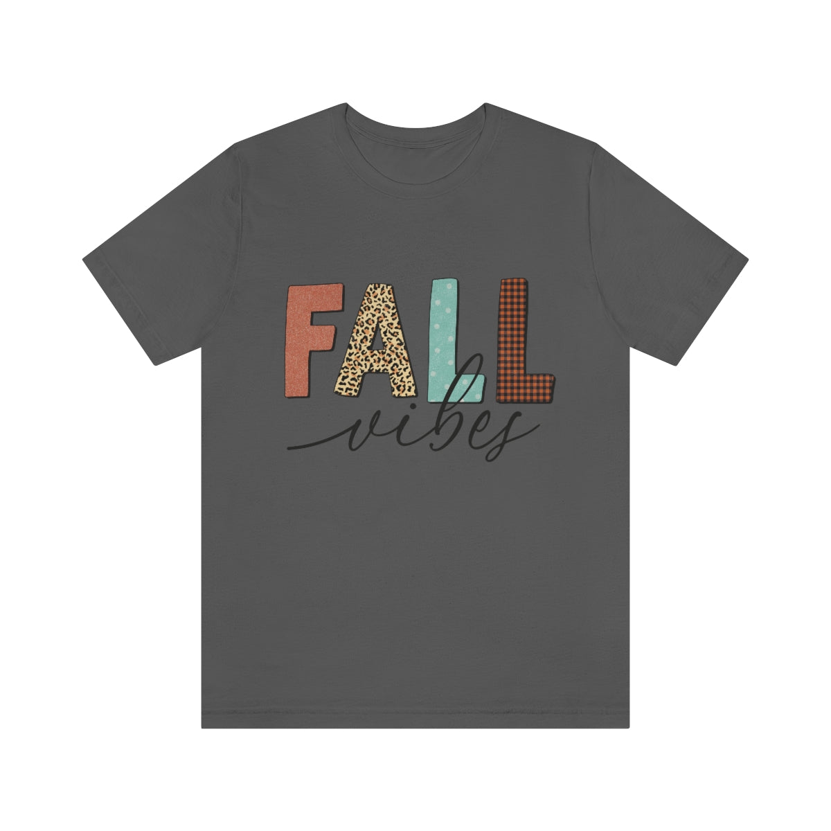 Fall Vibes with Leopard, Polka Dot and Plaid Print Unisex Jersey Short Sleeve Tee S-3XL