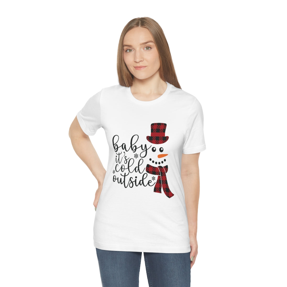 Baby It's Cold Outside Snowman Unisex Jersey Short Sleeve Tee S-3XL