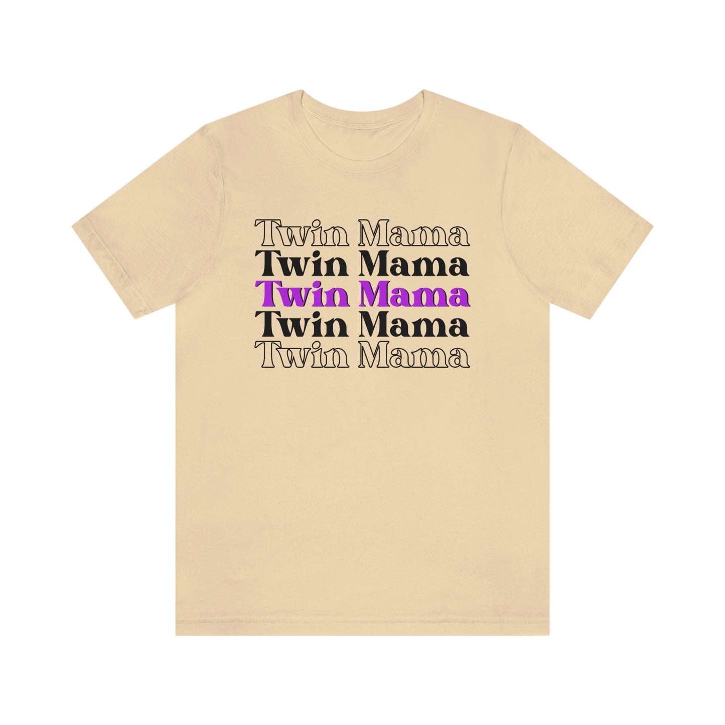 Twin Mama Purple Retro Style Unisex Jersey Short Sleeve Tee Small-3XL