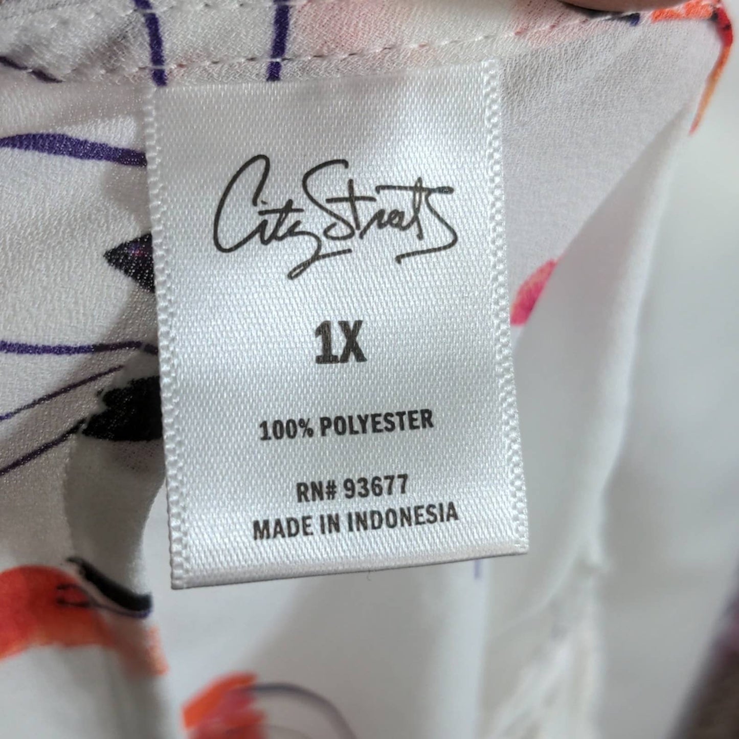 CITY STREETS White Floral Lace Shoulders Career Top Plus 1X