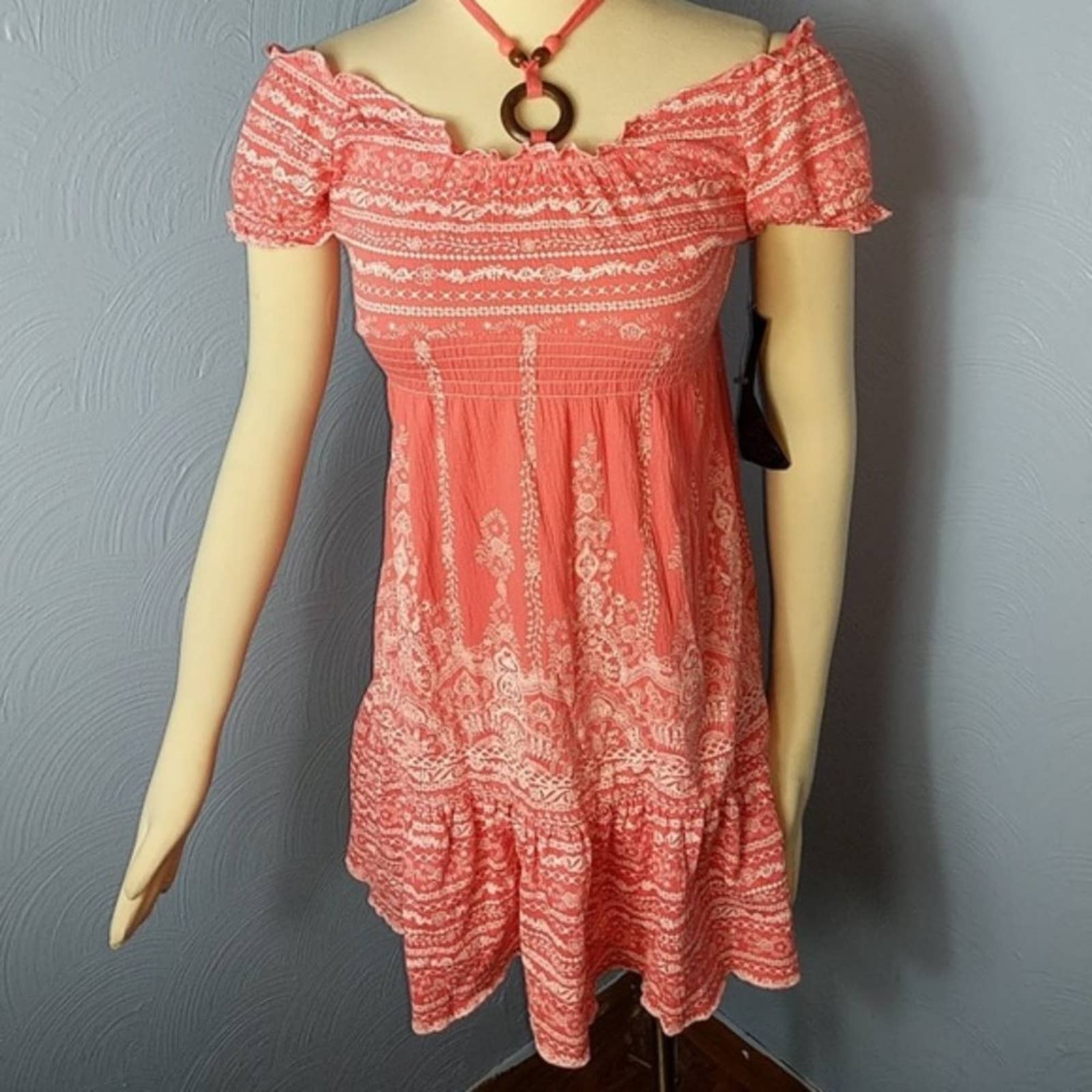 almost famous off the shoulder dress Almost Famous Womens Dress White Lace Off Shoulder Size S