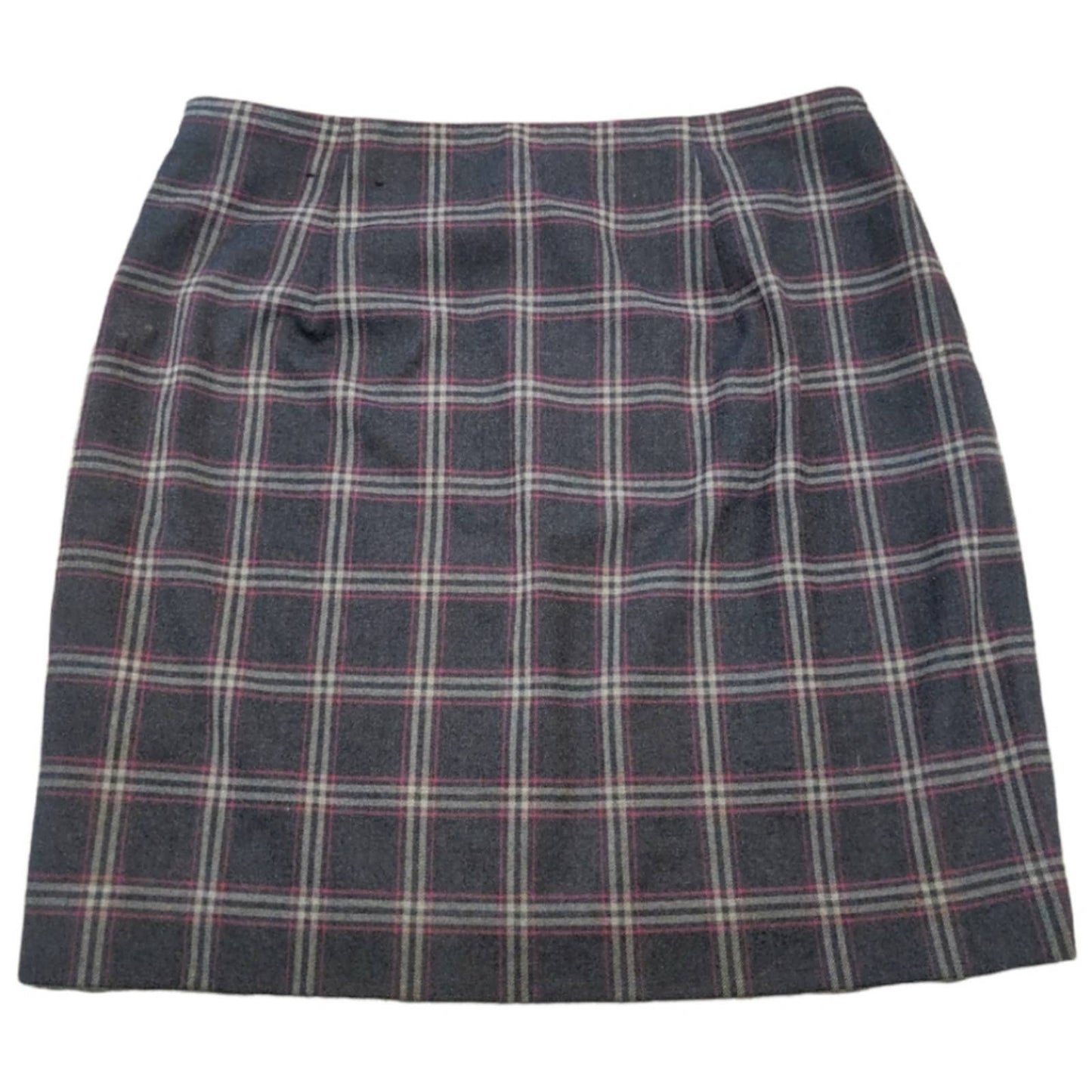 Preppy Banana Republic Gray Red Plaid Mini Skirt Size 2