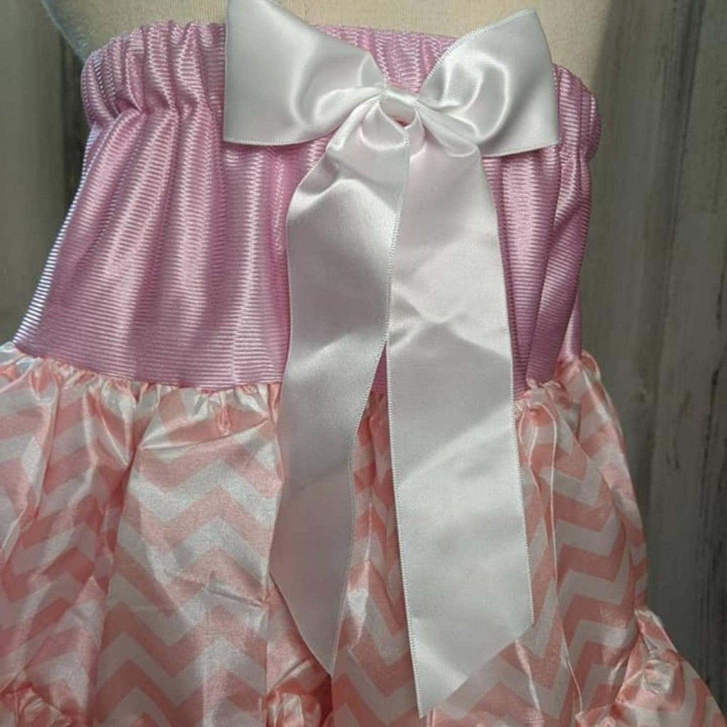 Pink and Peach Chevron Tutu with Bow
