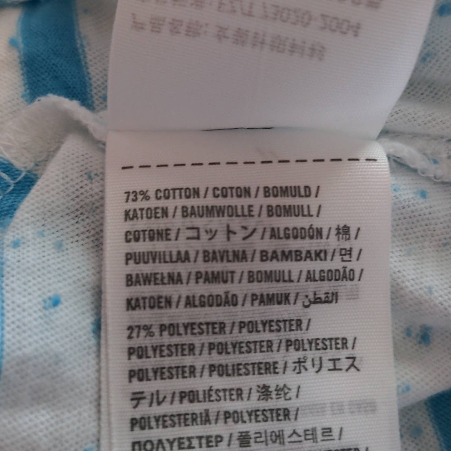 HOLLISTER White Teal Burnout Striped Tee Large NEW