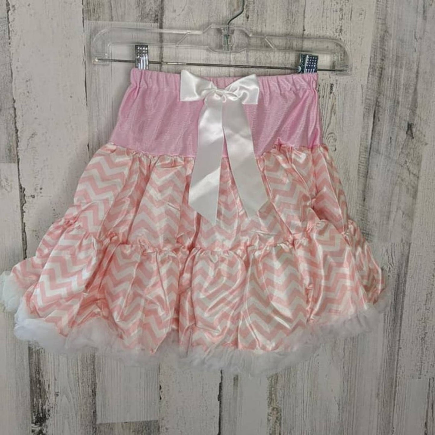 Pink and Peach Chevron Tutu with Bow
