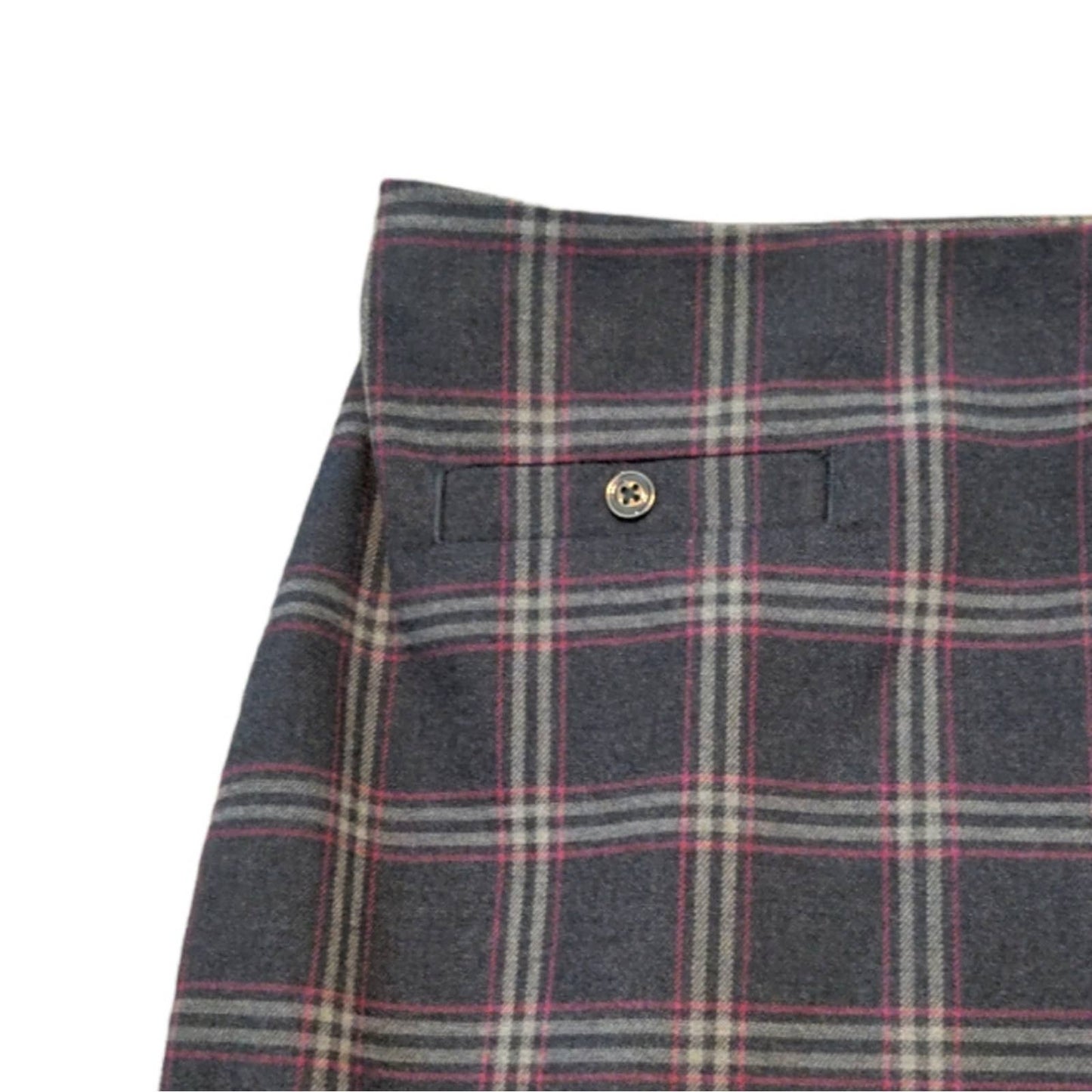 Preppy Banana Republic Gray Red Plaid Mini Skirt Size 2