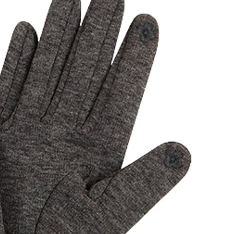 Gray Tech Gloves with Leopard Faux Fur Cuff Adult One Size NEW