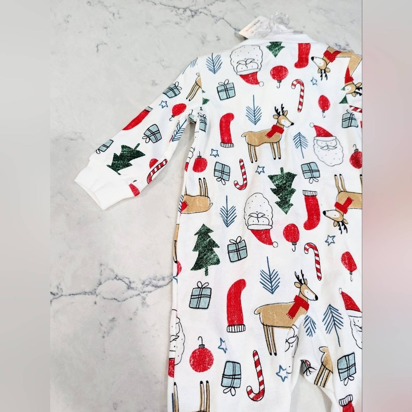 CARTER'S Christmas Footed Pajamas with Reindeer Santa Trees Presents 9 Month