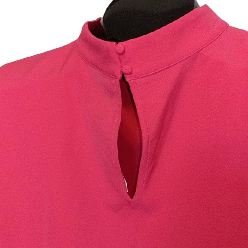 LANE BRYANT Hot Pink Flutter Sleeve Choker Stretchy Top 28
