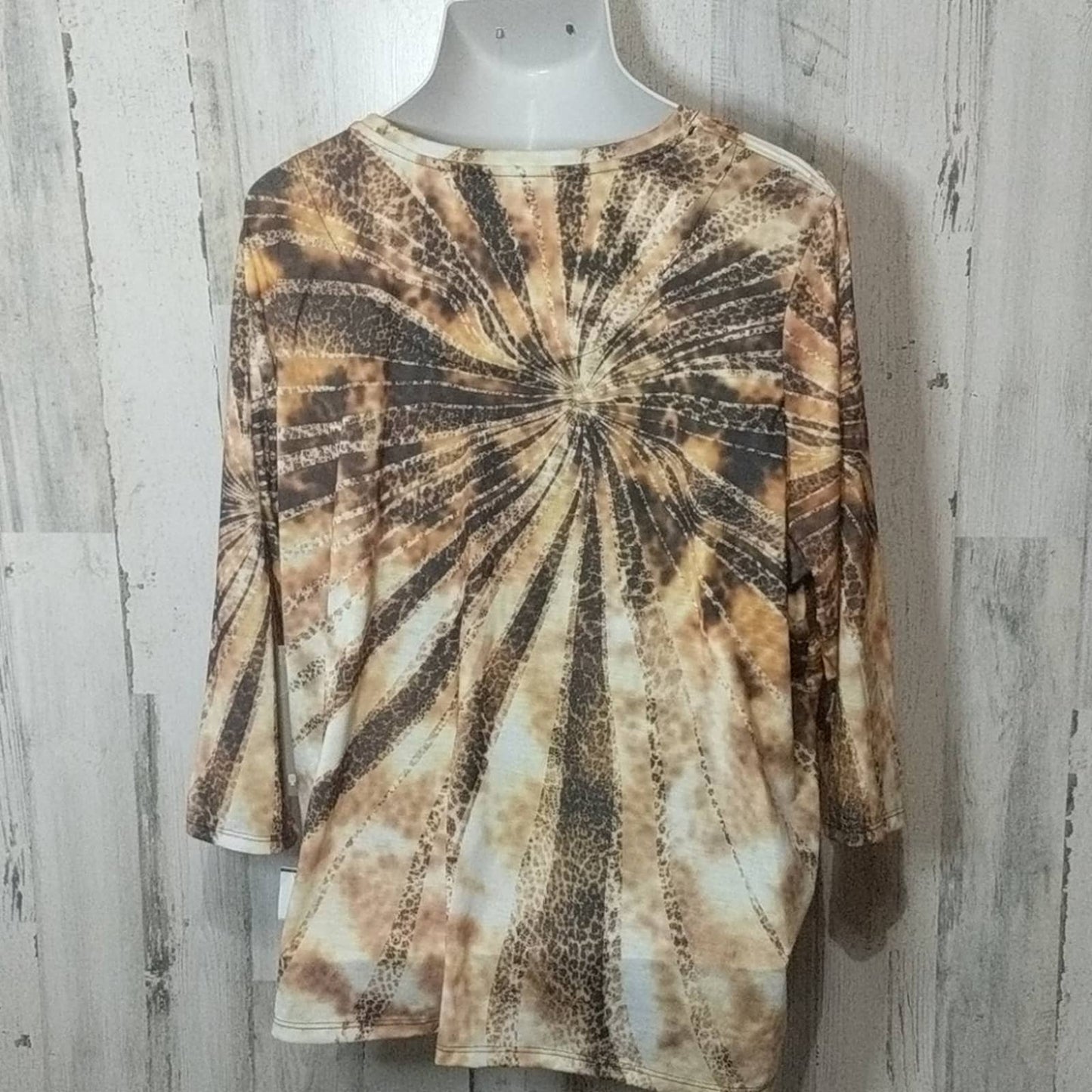 ERIN LONDON NEW Orange Sunburst Textured Top 3X