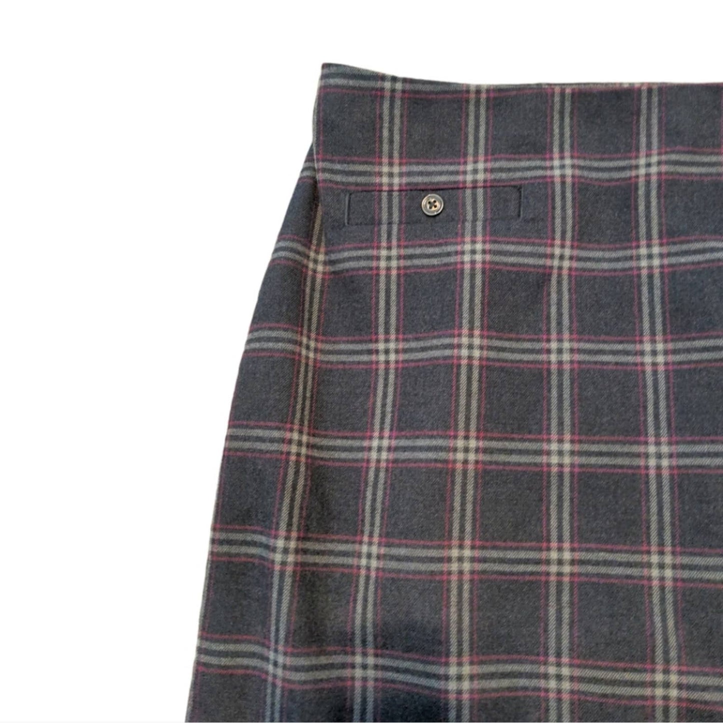 Preppy Banana Republic Gray Red Plaid Mini Skirt Size 2