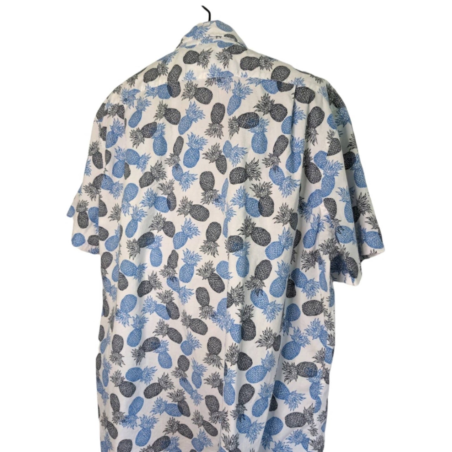SONOMA Blue Black Pineapple Hawaiian Style Short Sleeve Button Down Shirt XXL