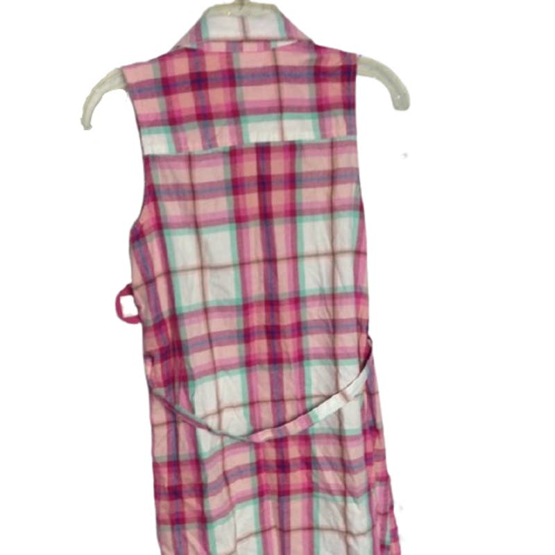SO Pink Plaid Sleeveless Shirt Dress Sequin XXL 16