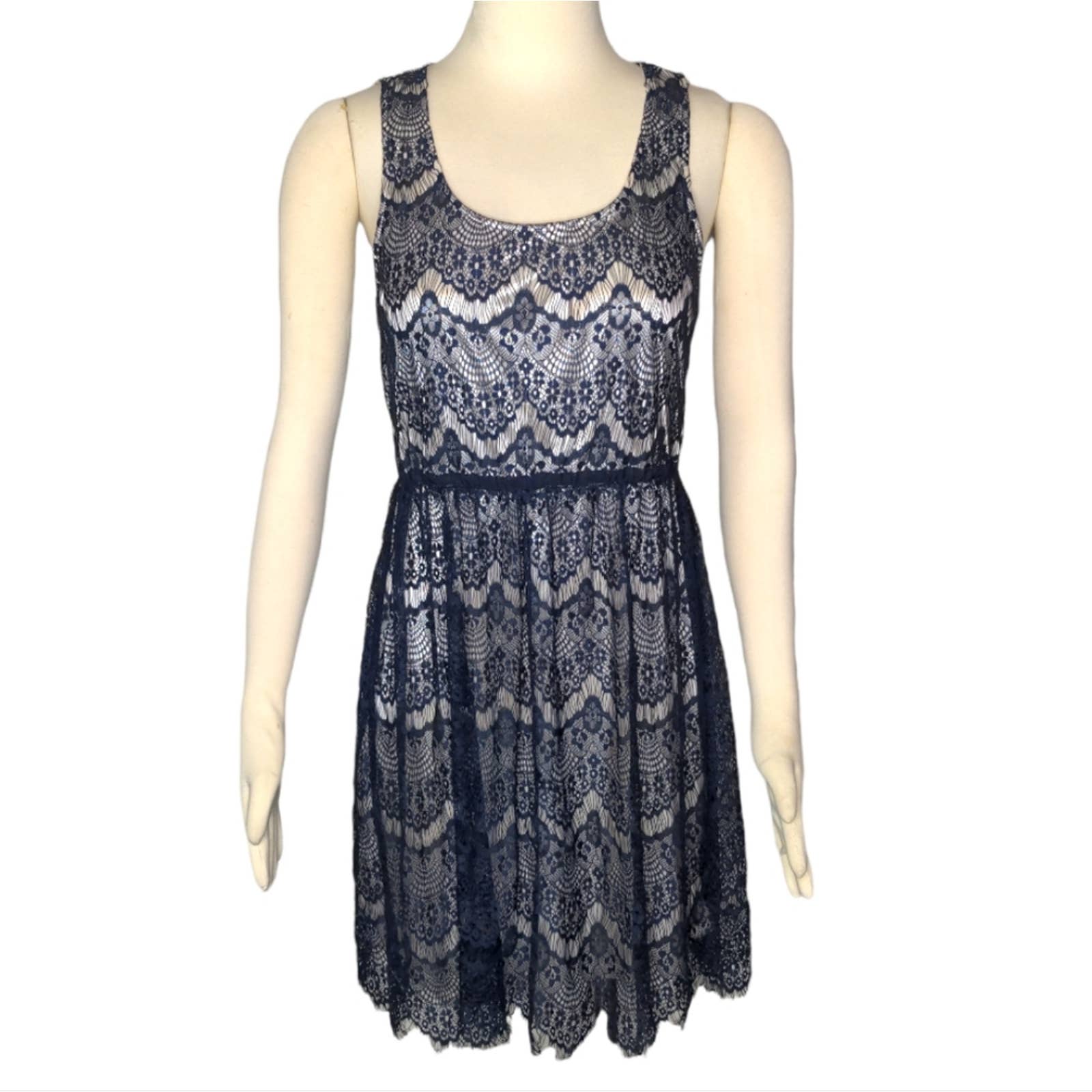 ALTAR'D STATE Navy Blue Lace Sleeveless Dress Fringe Large koalaandkween ALTAR'D STATE Navy Blue Lace Sleeveless Dress Fringe Large koalaandkween