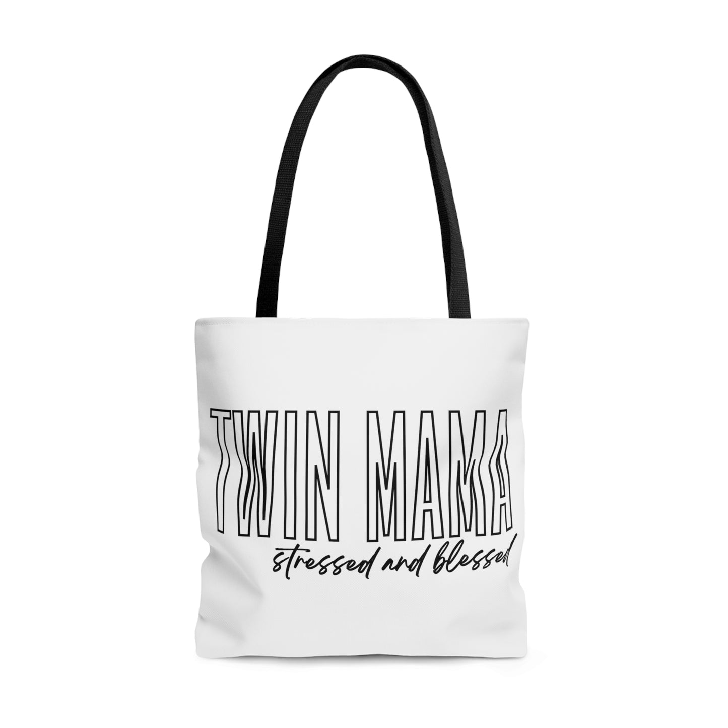 Twin Mama Stressed and Blessed Large Tote Bag