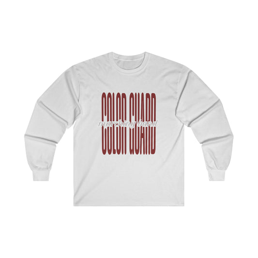 Marching Band Color Guard Unisex Ultra Cotton Long Sleeve Tee White or Ash