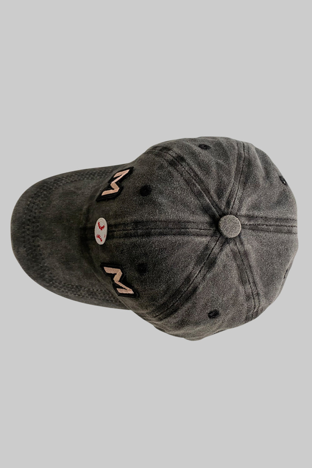 BASEBALL MOM Distressed Black Faded Baseball Style Cap Hat