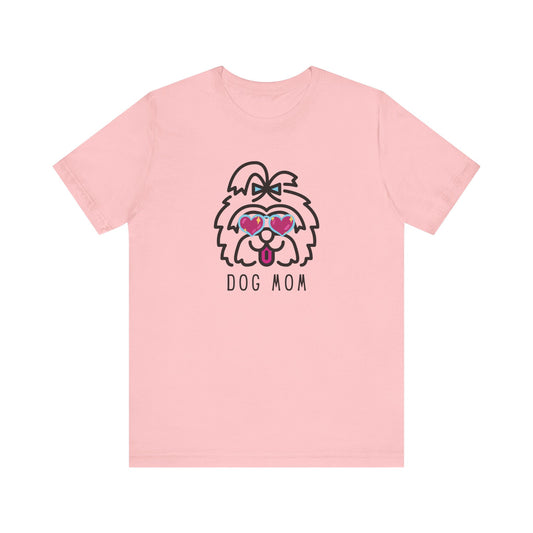 Dog Mom Shih Tzu with Sunglasses Unisex Short Sleeve Tee S-3XL