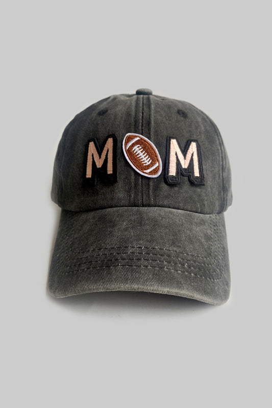 FOOTBALL MOM Distressed Baseball Style Adjustable Cap Hat