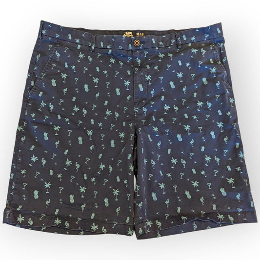 IZOD Navy Blue Pineapple Shorts with Cocktail Drinks Summer Vacation Golf