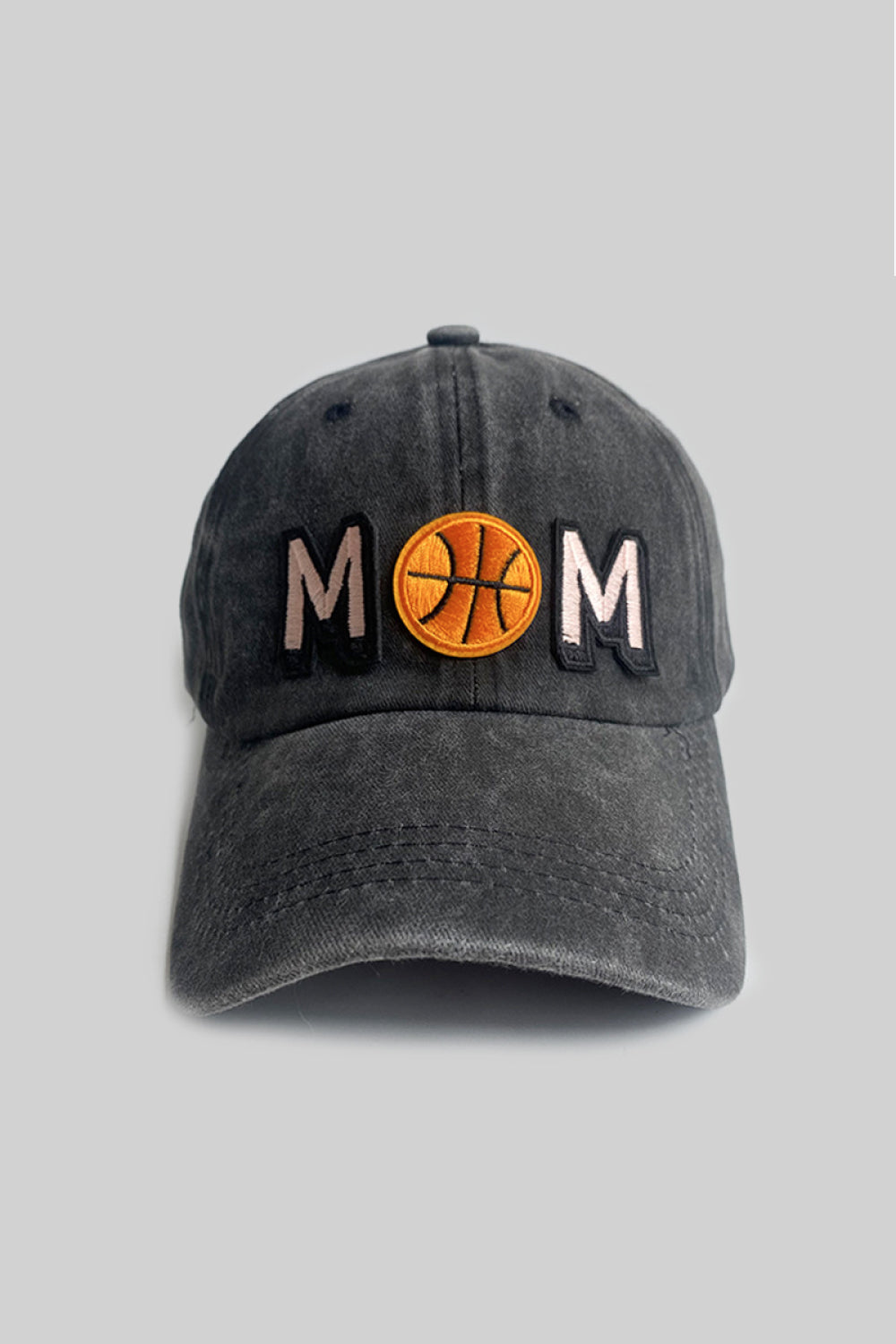 BASKETBALL MOM Distressed Baseball Style Cap Hat