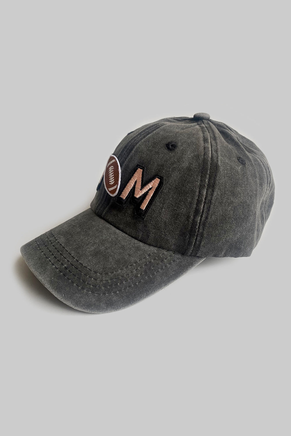 FOOTBALL MOM Distressed Baseball Style Adjustable Cap Hat