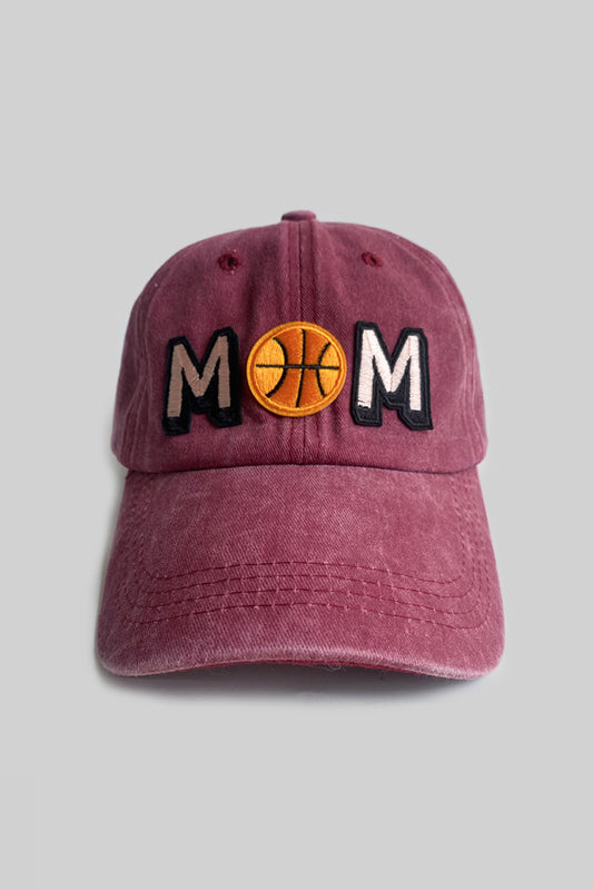 BASKETBALL MOM Distressed Baseball Style Cap Hat