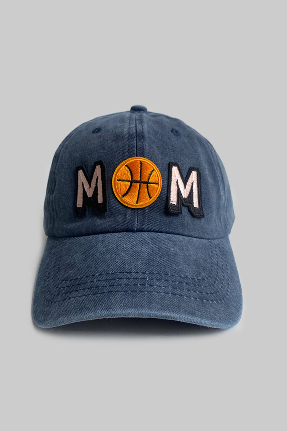 BASKETBALL MOM Distressed Baseball Style Cap Hat