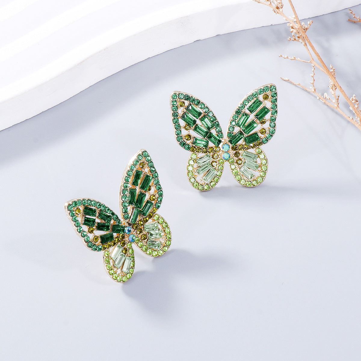 Large Sparkle Rhinestone Butterfly Post Earrings Spring Great GIft!