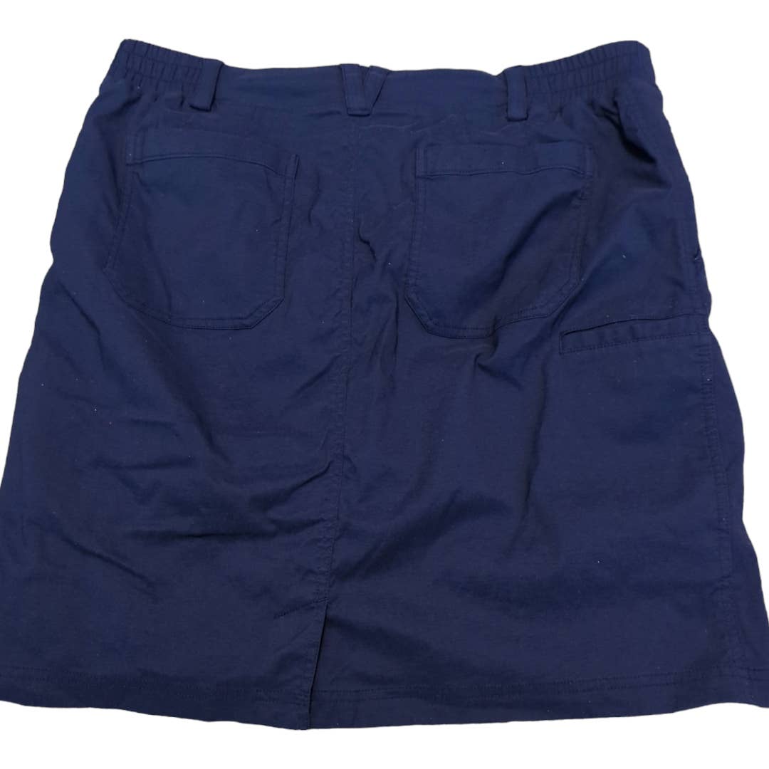 DULUTH TRADING CO. Blue Chino Style Stretch Utility Skirt Skort Size 16 Golf