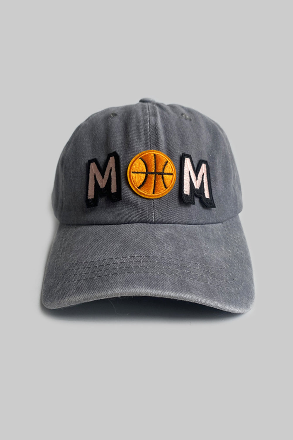 BASKETBALL MOM Distressed Baseball Style Cap Hat