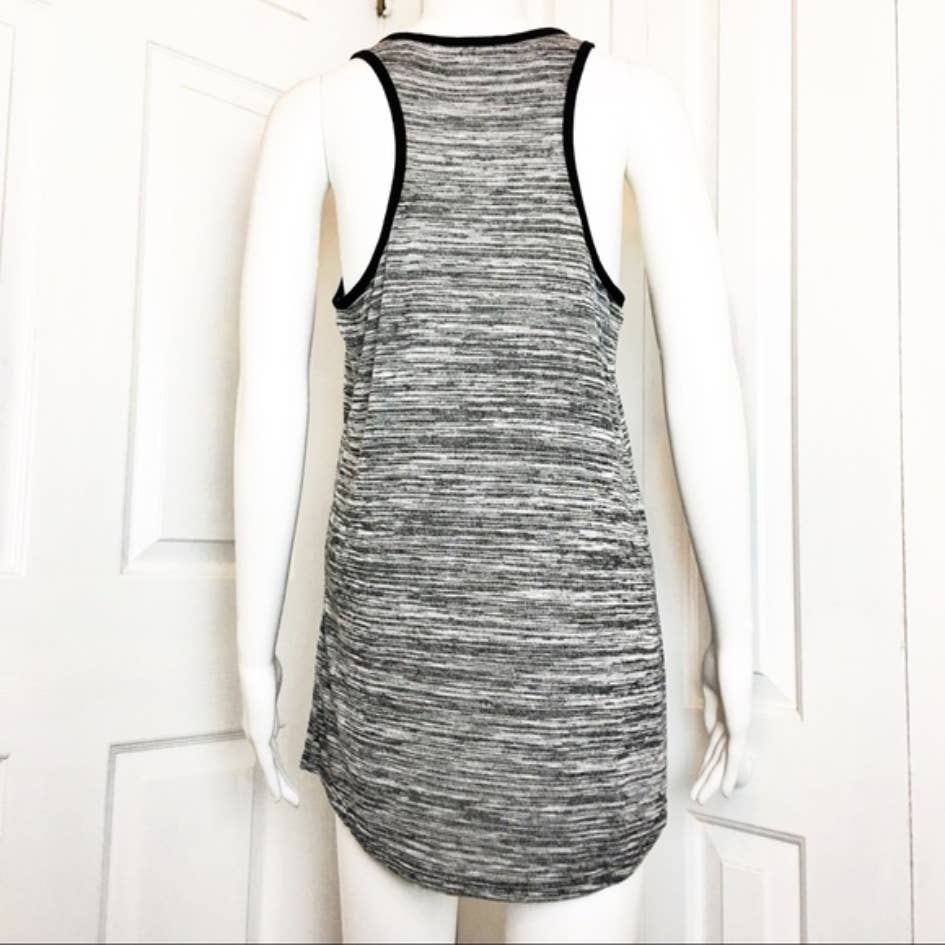 CAbi #3085 Black Gray Marled Lightweight Sweater Tank Medium Workout