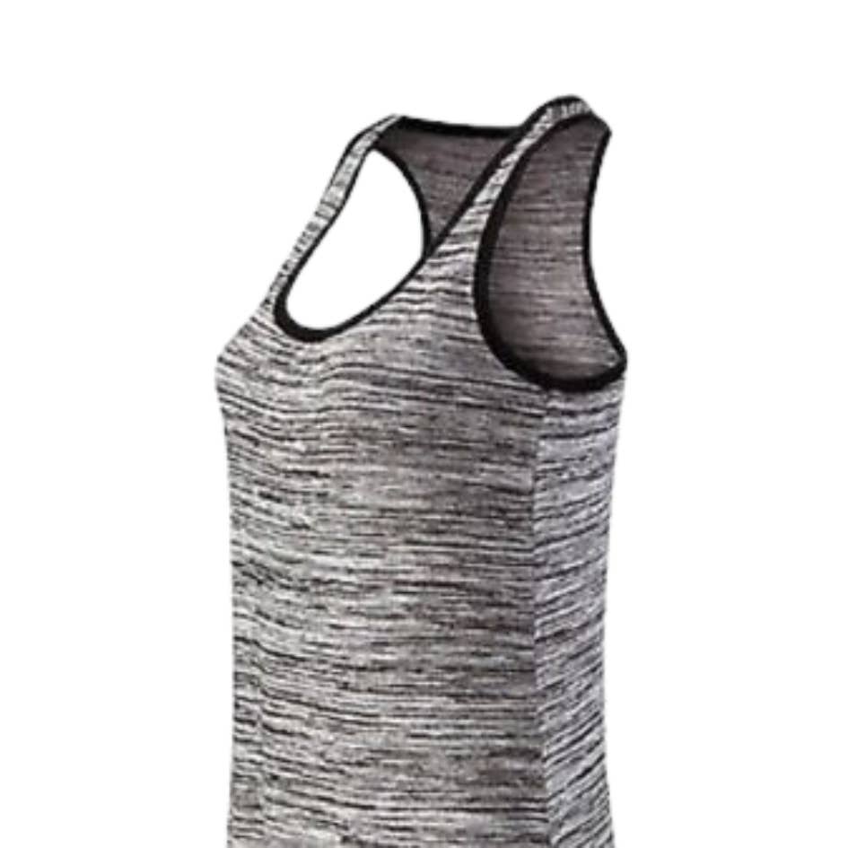 CAbi #3085 Black Gray Marled Lightweight Sweater Tank Medium Workout