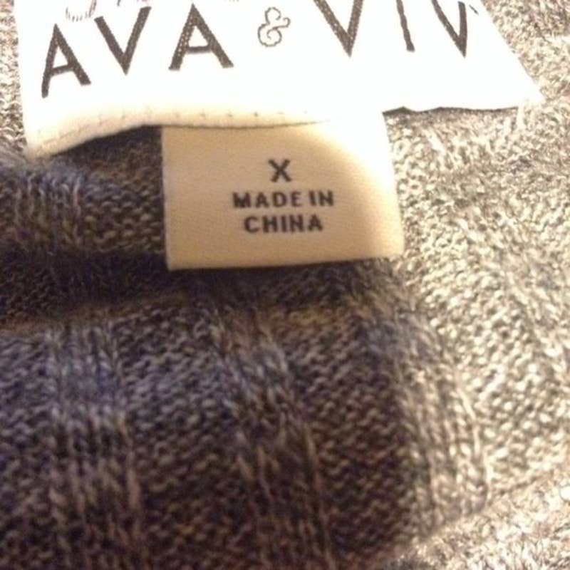 AVA & VIV Gray Marled Lightweight Ribbed Fall Sweater Plus 14W X 1X NEW