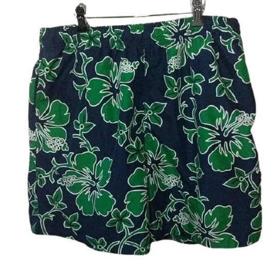 CONSENSUS Navy Blue Floral Swim Trunks Medium