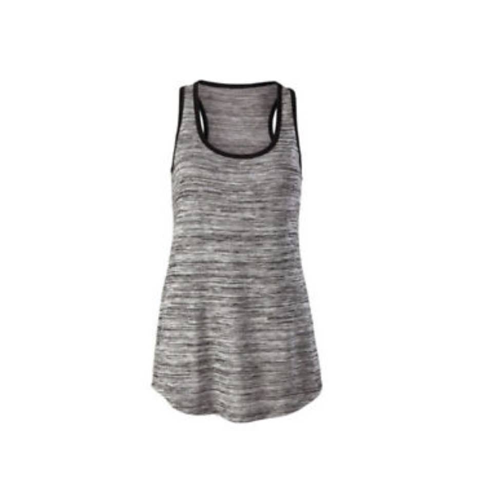 CAbi #3085 Black Gray Marled Lightweight Sweater Tank Medium Workout