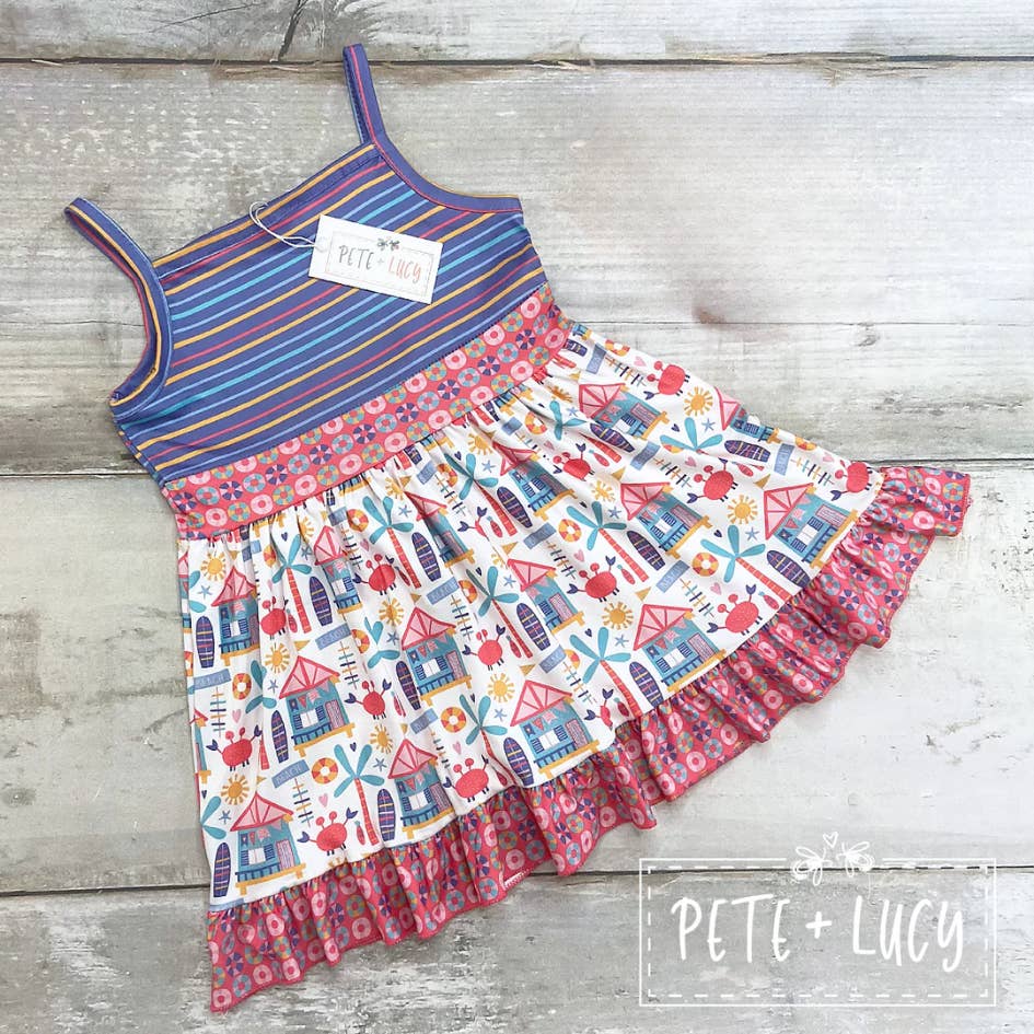 PETE + LUCY Beach Days Sleeveless Ruffle Dress Baby Toddler