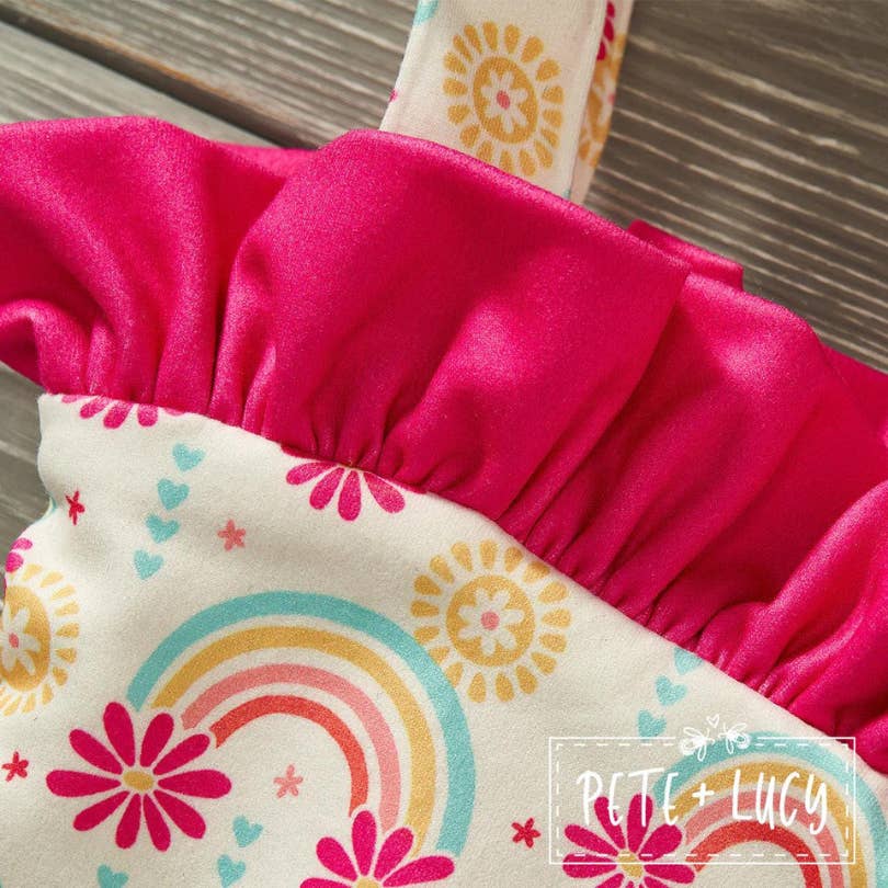 PETE + LUCY Sunny Day Little Girl Ruffle Bucket Purse Floral