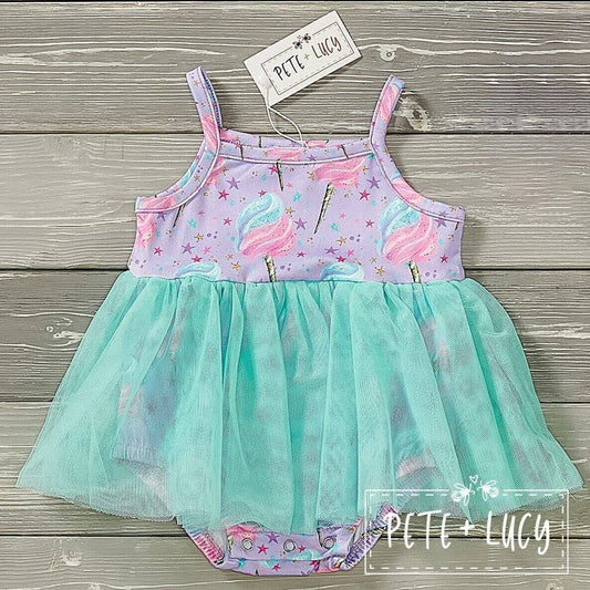 PETE + LUCY Cotton Candy Delight Infant Tutu Romper