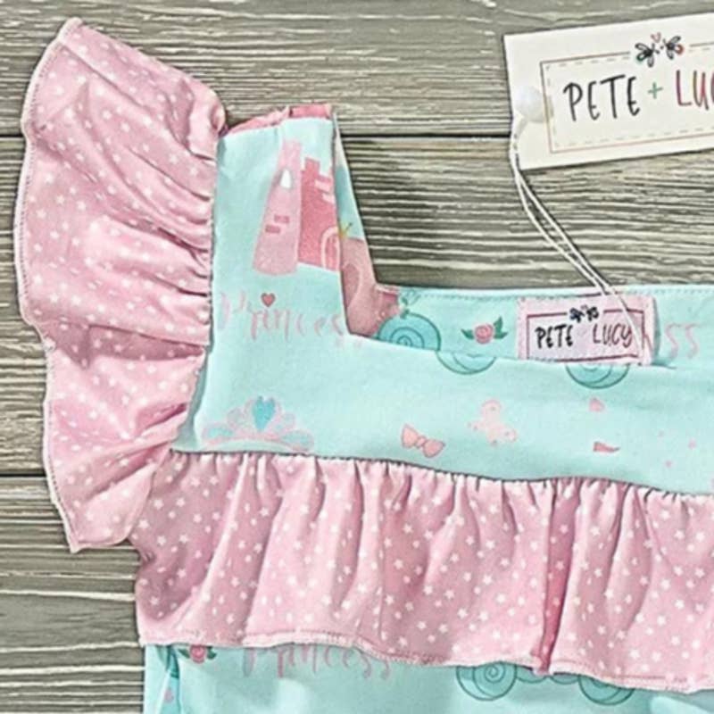 PETE + LUCY Princess Carriage Ruffle Romper Infant Baby