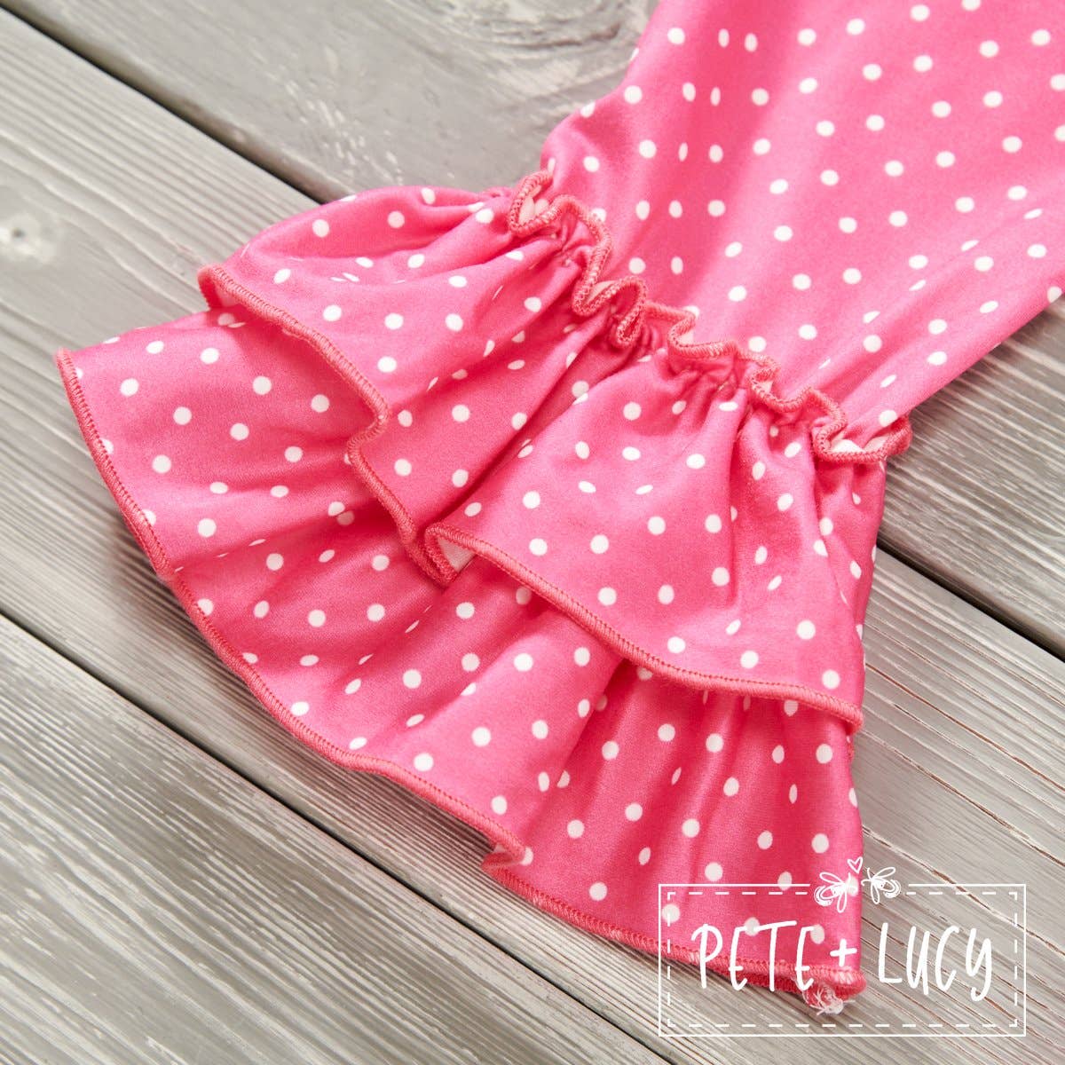 PETE + LUCY Donuts for All 2 Piece Set Pants Babydoll Ruffle Top