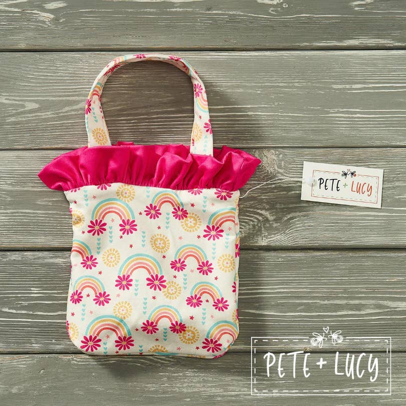 PETE + LUCY Sunny Day Little Girl Ruffle Bucket Purse Floral