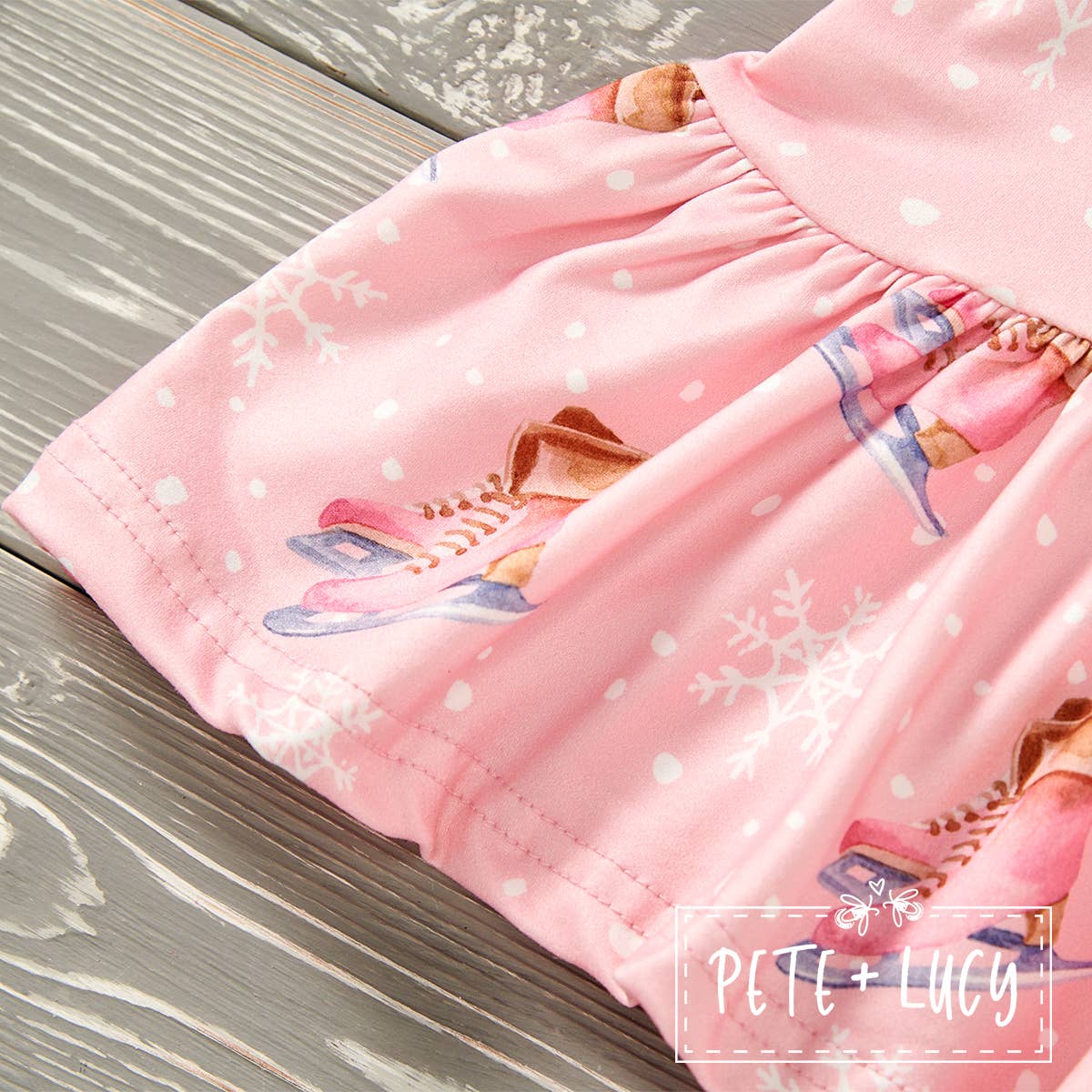 PETE + LUCY Pink Ice Princess Snowflake 2 Piece Pant Set Ruffle Top