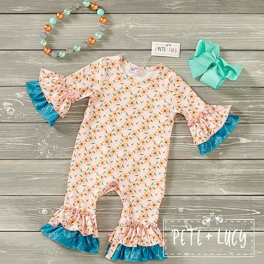 PETE + LUCY Chloe Floral Tiered Floral Romper