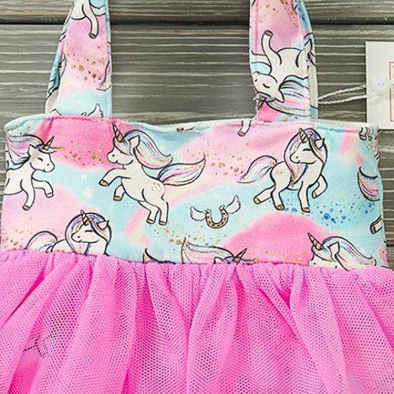 PETE + LUCY Unicorn Dreams Little Girl Ruffle Tutu Bucket Purse