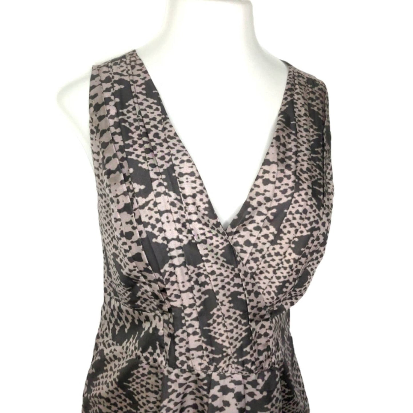 BANANA REPUBLIC Tan Brown Snakeskin Print Silk Faux Dress Size 14