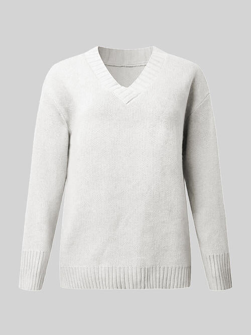 Hadley Deep V-Neck Long Sleeve Knit Top